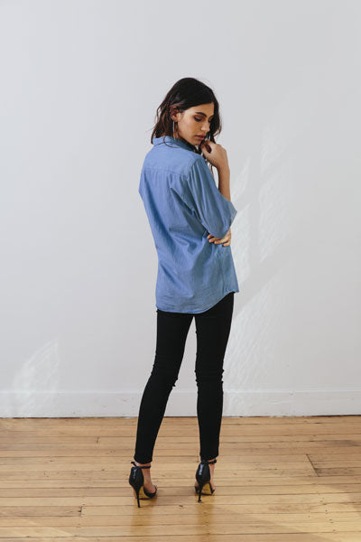 the boyfriend shirt - back - the mnml - affordable ethical clothing 
