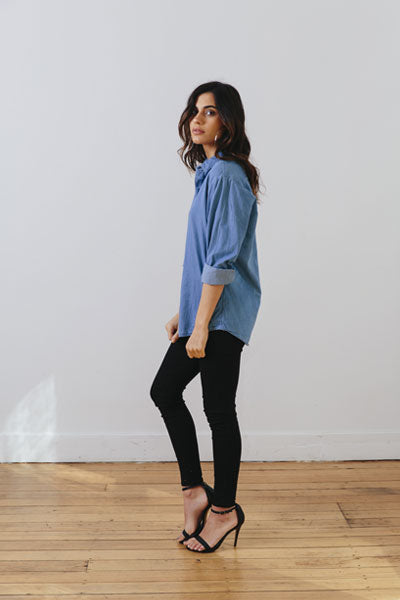 the boyfriend shirt - side - the mnml - affordable ethical clothing 