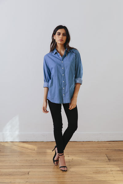 the boyfriend shirt - front - the mnml - affordable ethical clothing 